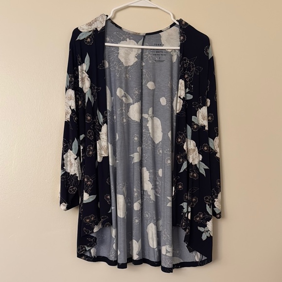 Floral Open-Front Cardigan - Picture 1 of 5